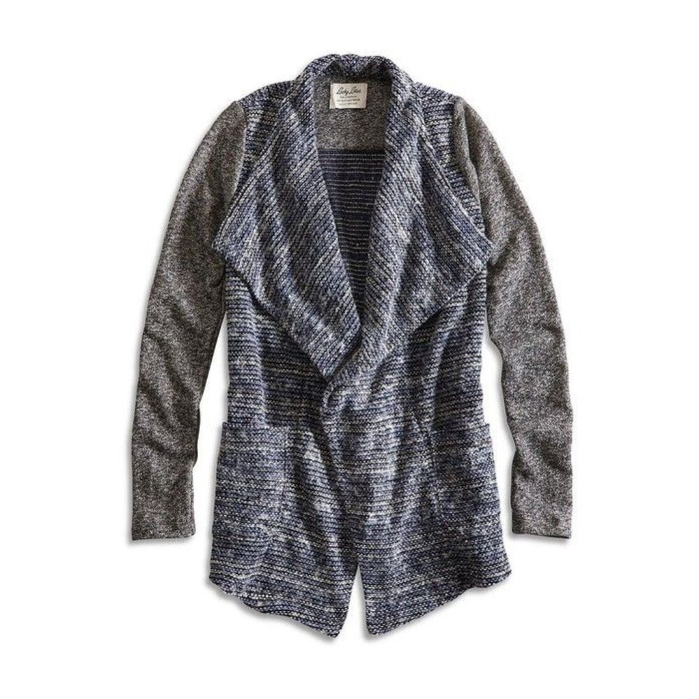 Lucky Brand Mixed Knit Cardigan in Blue - sz M - Picture 2 of 7